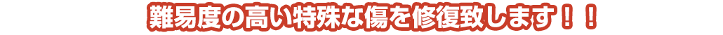 難易度の高い特殊な傷を修復致します！！